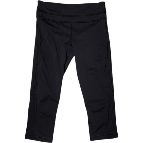 Lululemon Leggings women's size 6 Inspire Crop Luxtreme four-way stretch Black - Picture 3 of 16